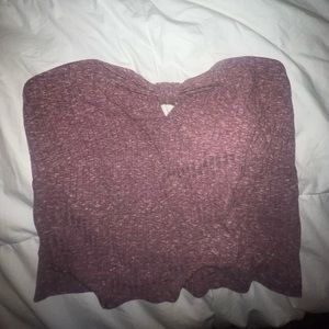American eagle crop top magenta keyhole strapless